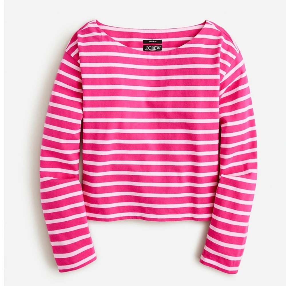 J.Crew Cropped boatneck T-shirt in stripe